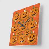 Horloge Carrée Happy Jack o Lantern (Angle)