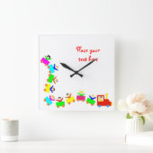 Horloge Carrée Happy Kids Train (Maison)