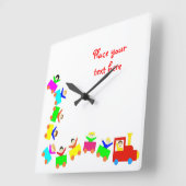 Horloge Carrée Happy Kids Train (Angle)
