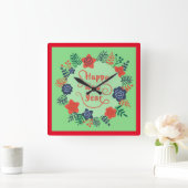 HORLOGE CARRÉE HAPPY NEW YEAR SQUARE WALL CLOCK (Maison)