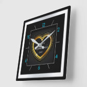 Horloge Carrée Happy Valentine's Day! (Angle)