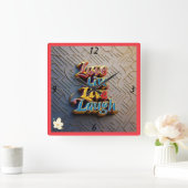 Horloge Carrée "Happy Vibes Only" (Maison)