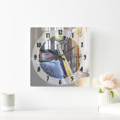 Horloge Carrée Harpe dans la salle de musique (Maison)