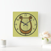 Horloge Carrée Harpe irlandaise (Maison)