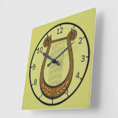 Horloge Carrée Harpe irlandaise (Angle)