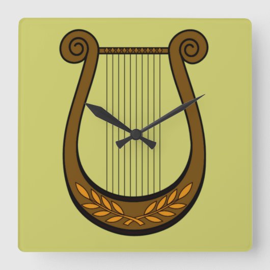 Horloge Carrée Harpe Irlandaise (Recto)