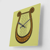 Horloge Carrée Harpe Irlandaise (Angle)