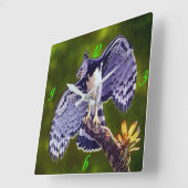 Horloge Carrée "Harpy Eagle" Acrylic Wall Clock (Angle)