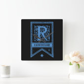 Horloge Carrée Harry Potter | Bannière de monogramme de Ravenclaw (Maison)