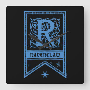Horloge Carrée Harry Potter Bannière de monogramme de Ravenclaw