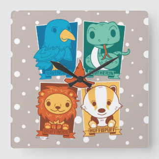 HORLOGE CARRÉE HARRY POTTER™ | CARTOON HOGWARTS™ MAISONS