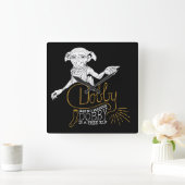 Horloge Carrée Harry Potter | Dobby Has No Master (Maison)