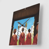 Horloge Carrée HARRY POTTER™ & GRYFFINDOR™ QUIDDITCH™ Team (Angle)