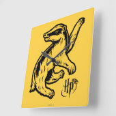 Horloge Carrée Harry Potter | Icône Badger Hufflepuff (Angle)