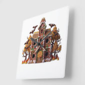Horloge Carrée Haunted Gingerbread House (Angle)