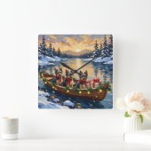 Horloge Carrée Havanese Christmas Boat Holiday (Maison)