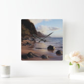 Horloge Carrée Hawaii, Kauai, Haena State Park 2 (Maison)