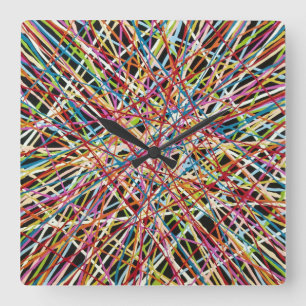Horloge Carrée Haystack à Red Wall Clock