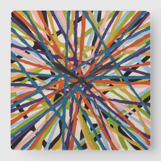 Horloge Carrée Haystack dans l'horloge murale blanche (Recto)