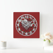 Horloge Carrée Heart  (Maison)