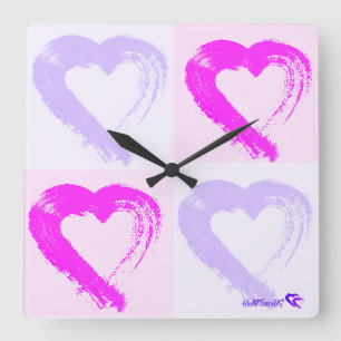 Horloge Carrée Heart Acrylic Wall Clock