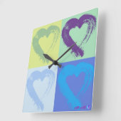 Horloge Carrée Heart Acrylic Wall Clock (Angle)