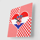 Horloge Carrée Heart Collage Croatian (Angle)