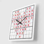 Horloge Carrée Heart Sudoku Clock with downloadable puzzle (Easy) (Angle)