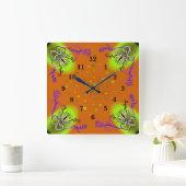 Horloge Carrée Heart with Flower and Butterfly (Maison)