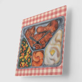 Horloge Carrée Heat and Serve ! (Angle)