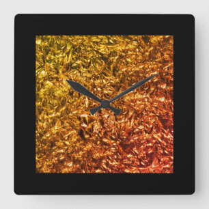 Horloge Carrée Heated foil on black