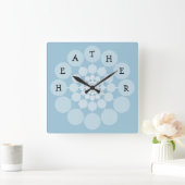 Horloge Carrée HEATHER Modern Fun Name Clock (Maison)