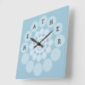 Horloge Carrée HEATHER Modern Fun Name Clock (Angle)