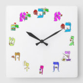 Horloge Carrée Hebrew alphabet clock (Recto)