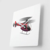 Horloge Carrée Hélicoptère (Angle)