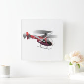 Horloge Carrée Hélicoptère (Maison)