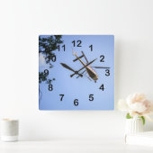 Horloge Carrée Hélicoptère (Maison)