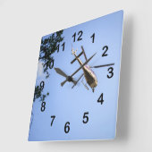 Horloge Carrée Hélicoptère (Angle)