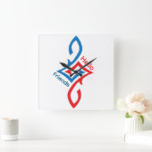 Horloge Carrée Hello Friends Simple Happy Greeting Design (Maison)