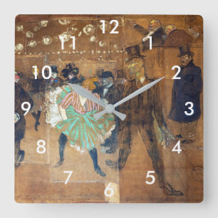 Horloge Carrée Henri de Toulouse-Lautrec - Danse au Rouge