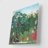 Horloge Carrée Henri Rousseau - La cascade (Angle)