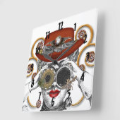 Horloge Carrée Herampunk (Angle)