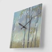 Horloge Carrée Herbe bordée d'arbres de blé I (Angle)