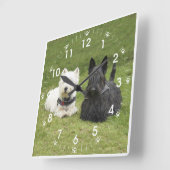 Horloge Carrée Herbe verte (Angle)