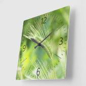 Horloge Carrée Herbe verte (Angle)