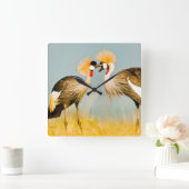 Horloge Carrée Hérons en cage (Maison)