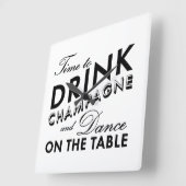 Horloge Carrée Heure de boire l'horloge murale de champagne (Angle)