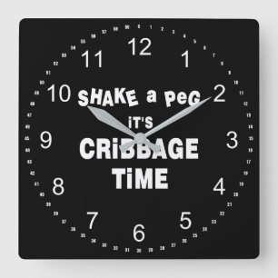 Horloge Carrée Heure de Cribbage