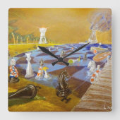 Horloge Carrée Heure des échecs (Recto)