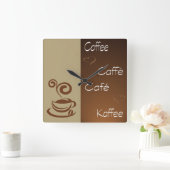 Horloge Carrée heure du café (Maison)
